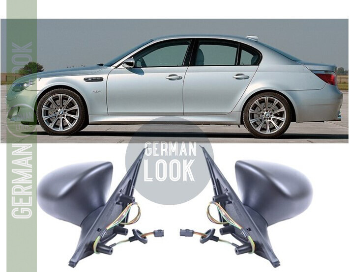 2 Rétroviseurs rabattables manuellement look M5 pour BMW Série 5 E60 E61