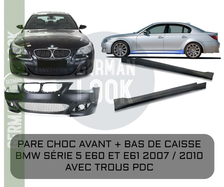 Pare-chocs avant pour BMW Série 5 E60 E61 2007-2010 Look M5 + bas de caisse