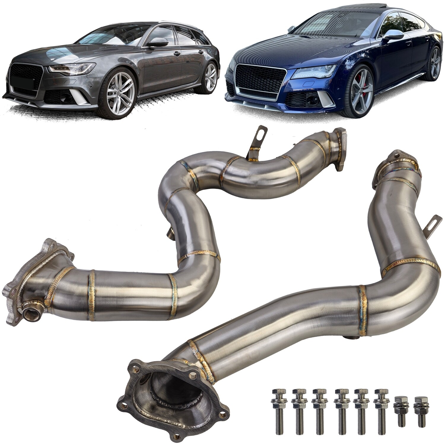 Downpipe / Tuyaux de descente en inox pour Audi S6 RS6 4G A7 S7 RS7 2012-2018