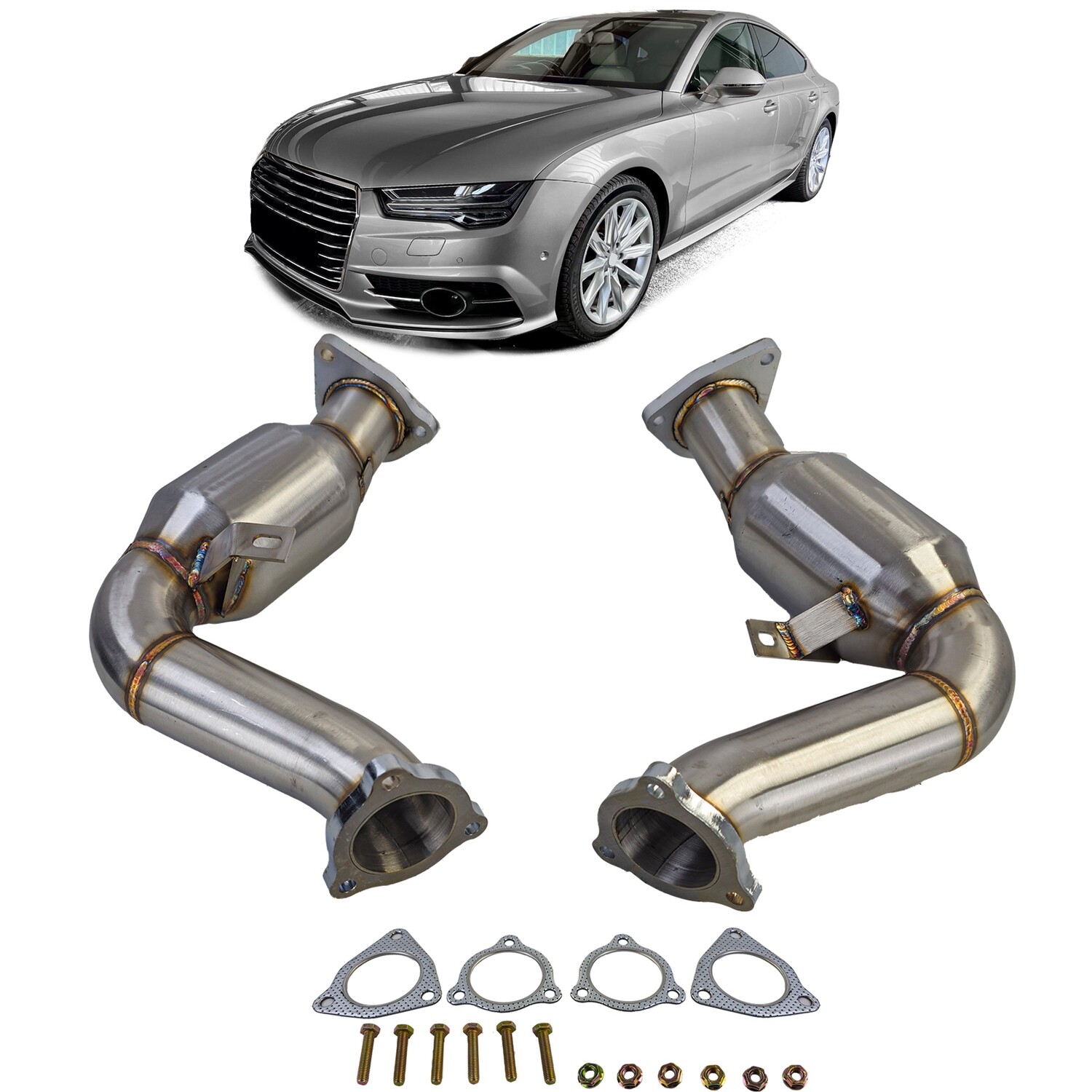 Downpipes avec catalyseur sport pour Audi 3.0 TFSI A6 C7 A7 4G A8 4H 2010-2018