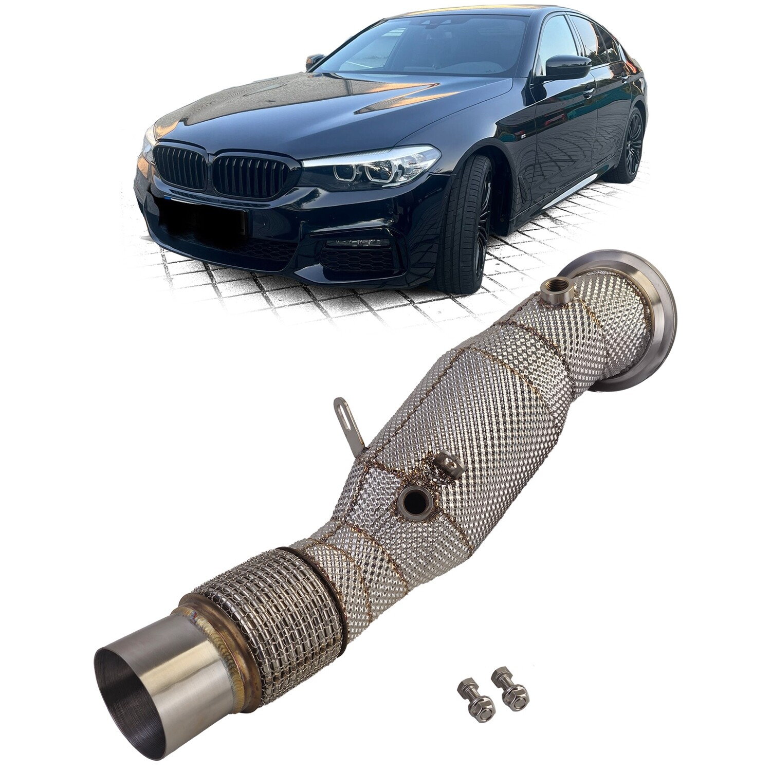 Downpipe avec catalyseur sport + protection thermique pour BMW Série 5 G30 G31 B48 520i 530i