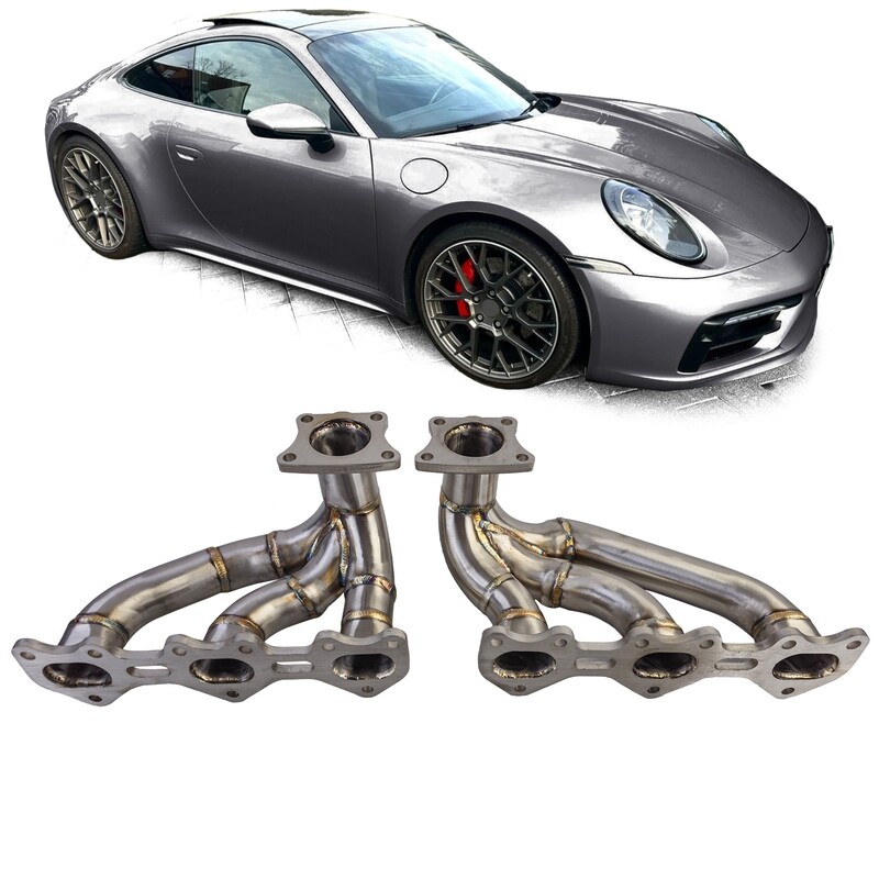 Downpipes en inox pour collecteur Porsche 911 - 992 Carrera 3.0L à partir de 2019