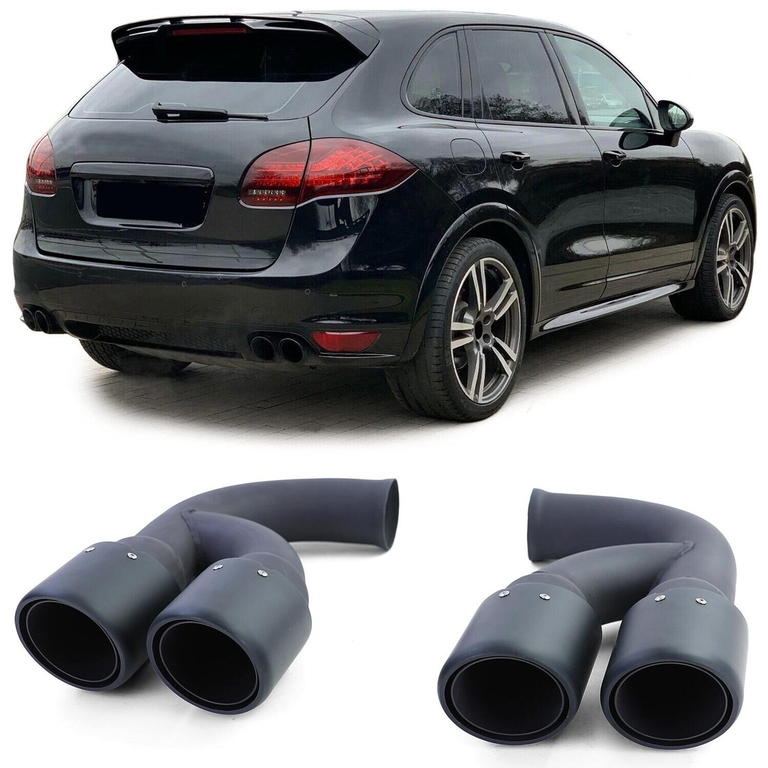 Sorties d'échappement sport inox pour Porsche Cayenne 92A V6 2010 - 2014