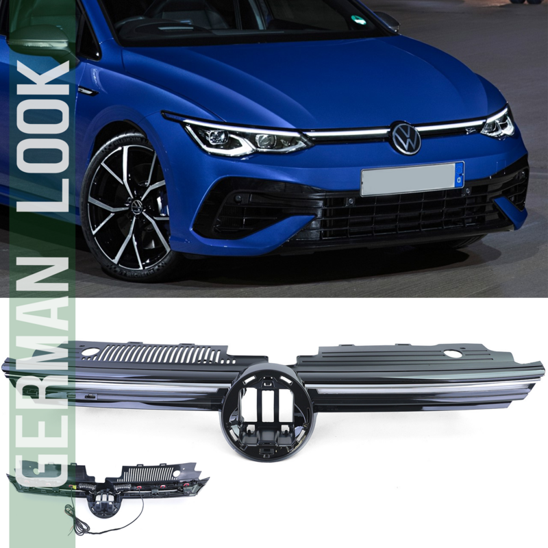 Calandre avec bande LED pour VW Golf 8 R-line R GTD à partir de 2019