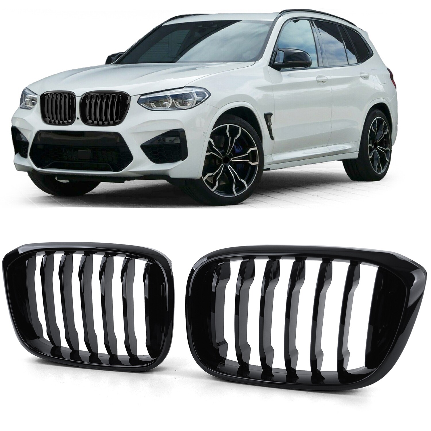 Calandre pour BMW X3 G01 X4 G02 noir brillant