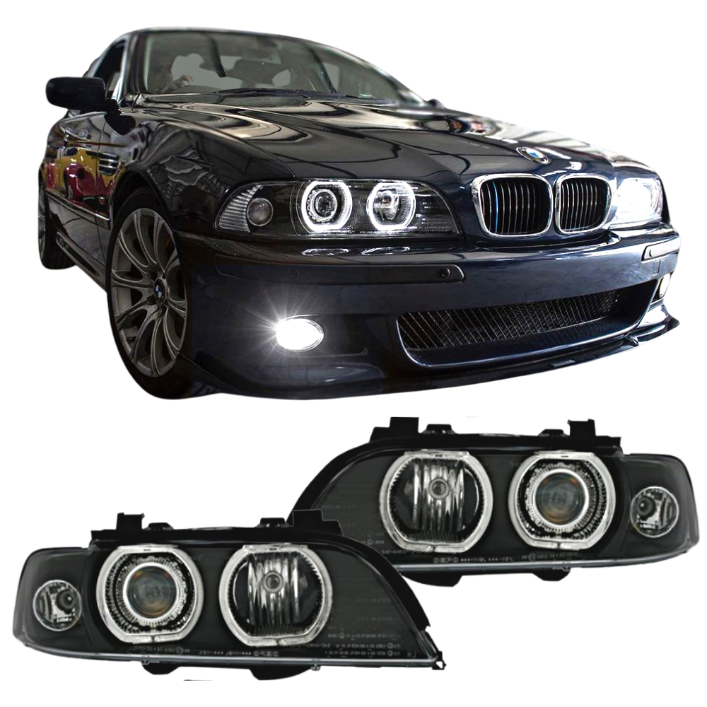 Paire de phares avant angel eyes Led pour BMW Série 5 E39 2000-2004