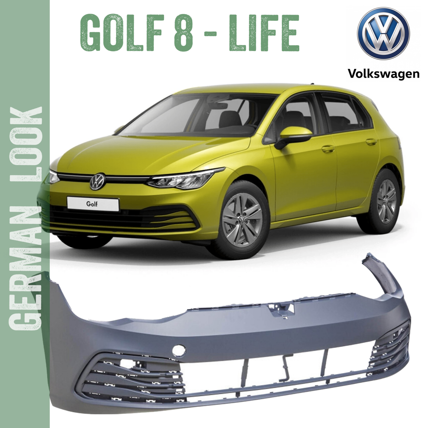 Pare-chocs avant à peindre Life Volkswagen Golf 8 à partir de 2019