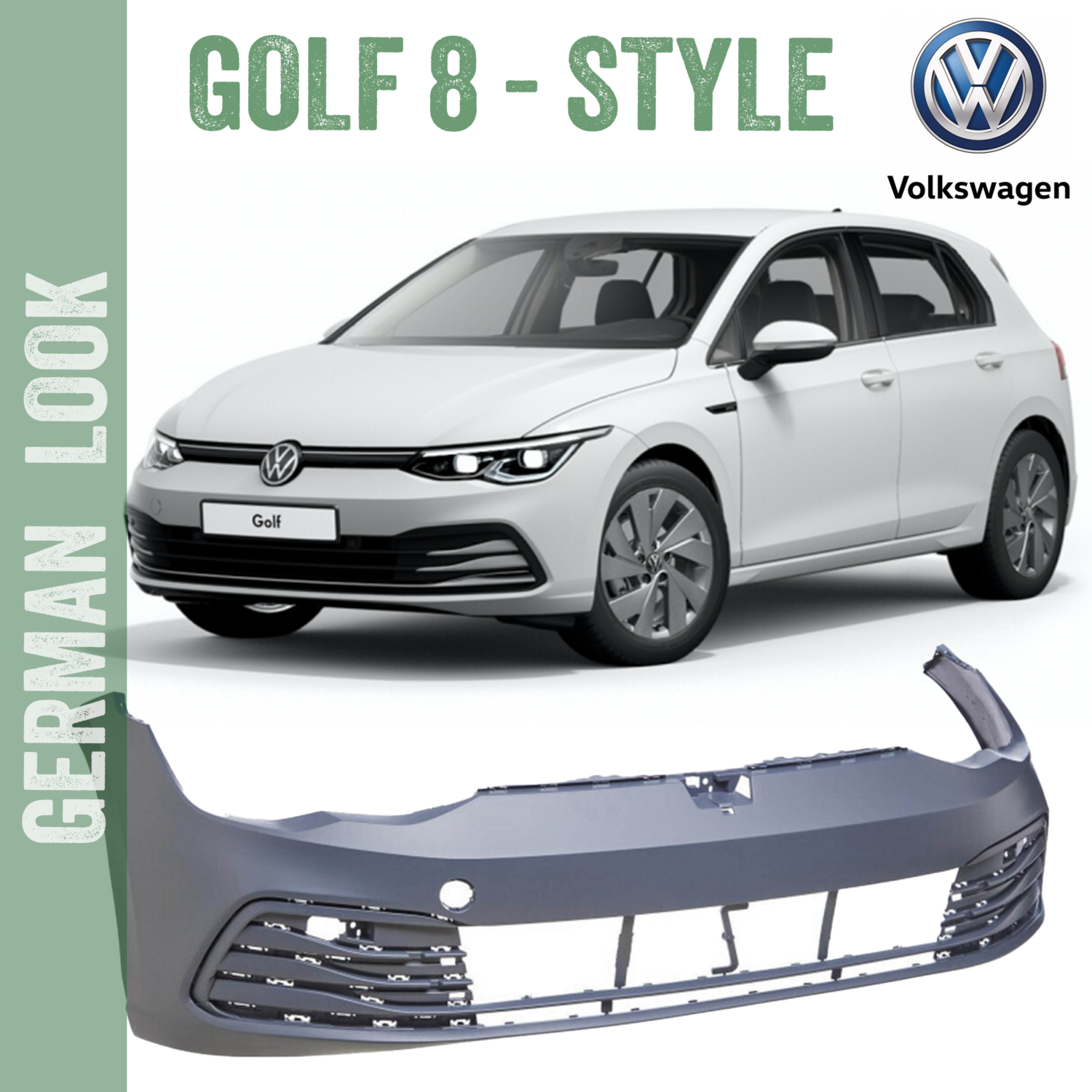 Pare-chocs avant à peindre Style Volkswagen Golf 8 à partir de 2019