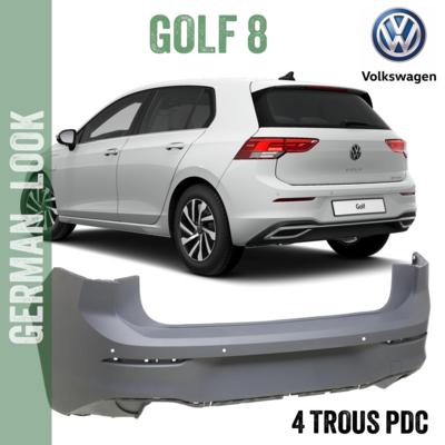 Pare-chocs arrière pour Volkswagen Golf 8 berline - 4 TROUS PDC