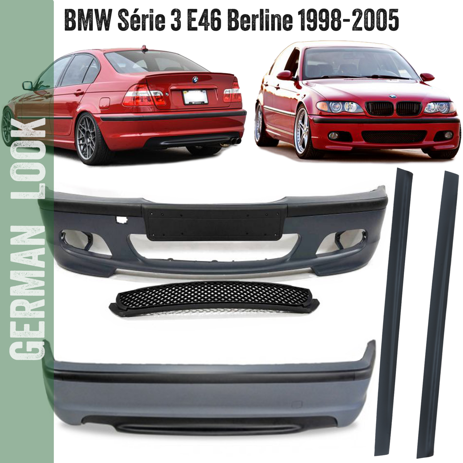 Bodykit / Kit carrosserie Look M M2 pour BMW Série 3 E46 Berline 1998 - 2005