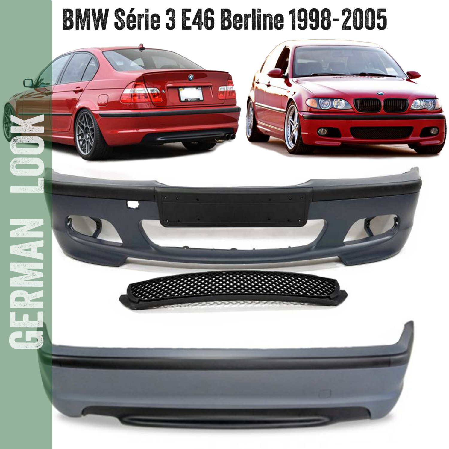 Pare-chocs pour BMW Série 3 E46 Berline 1998-2005 Pack M M2