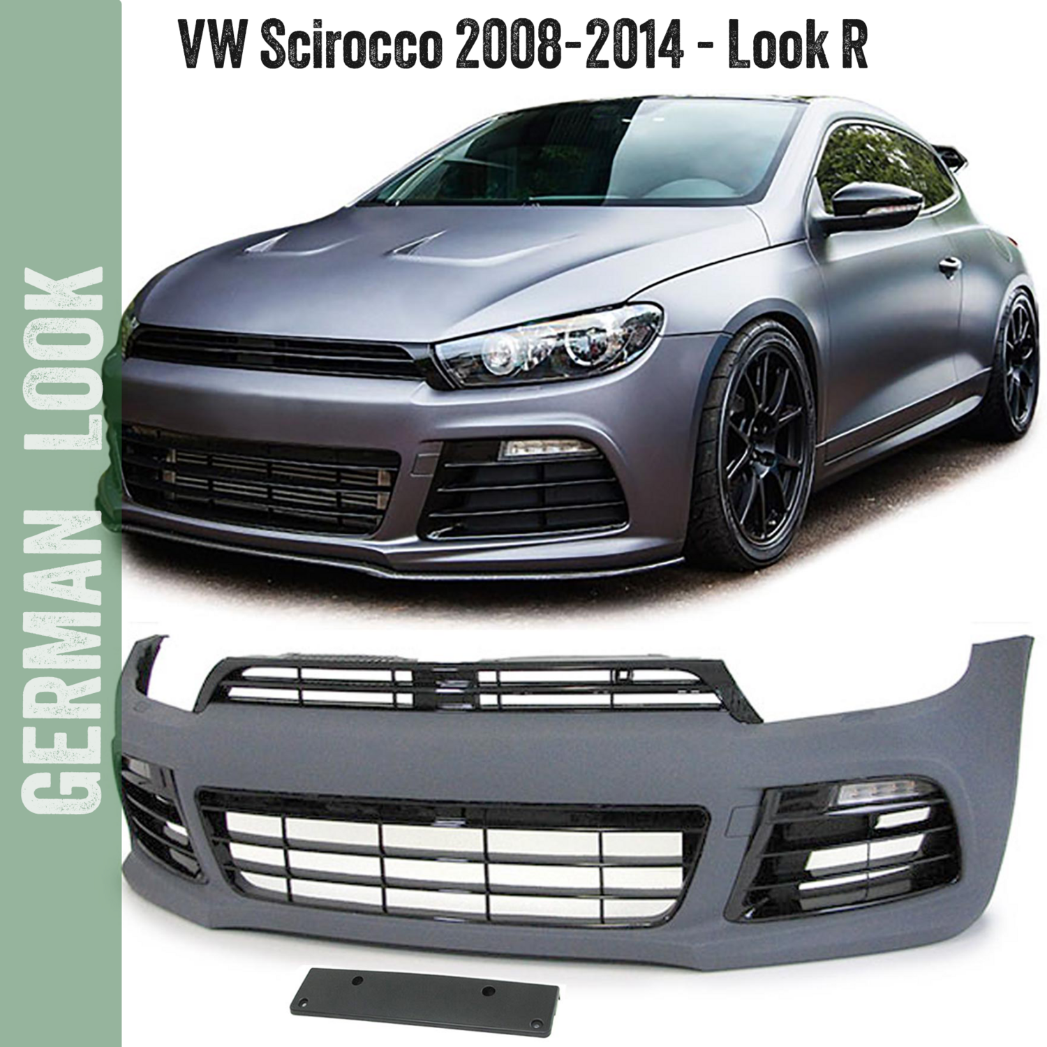 Pare-chocs avant pour VW Scirocco 3 avec feux de jour LED Look R