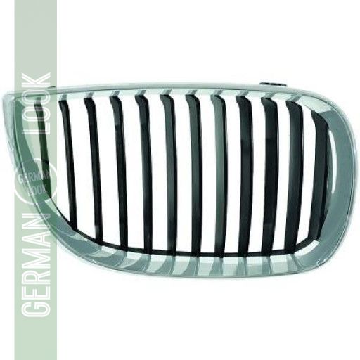 GRILLE DE CALANDRE DROIT CHROME/NOIR BMW SÉRIE 1 (E81 E82 E88) DE 04 À 07 - OEM : 51137077130