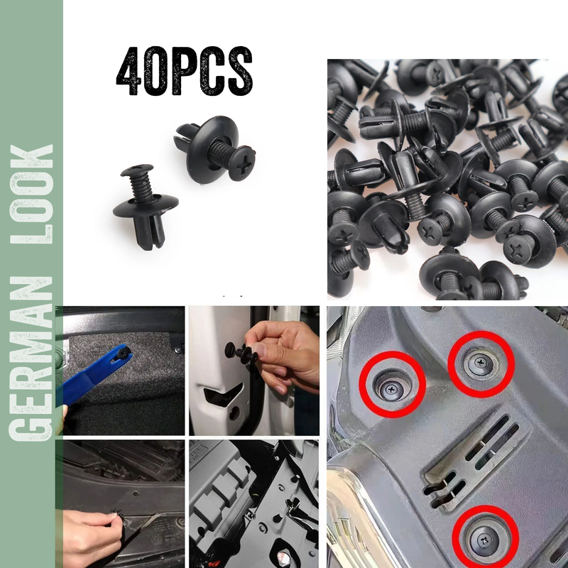 Clips / Attaches en plastique pour pare-chocs de voiture - 40PCS