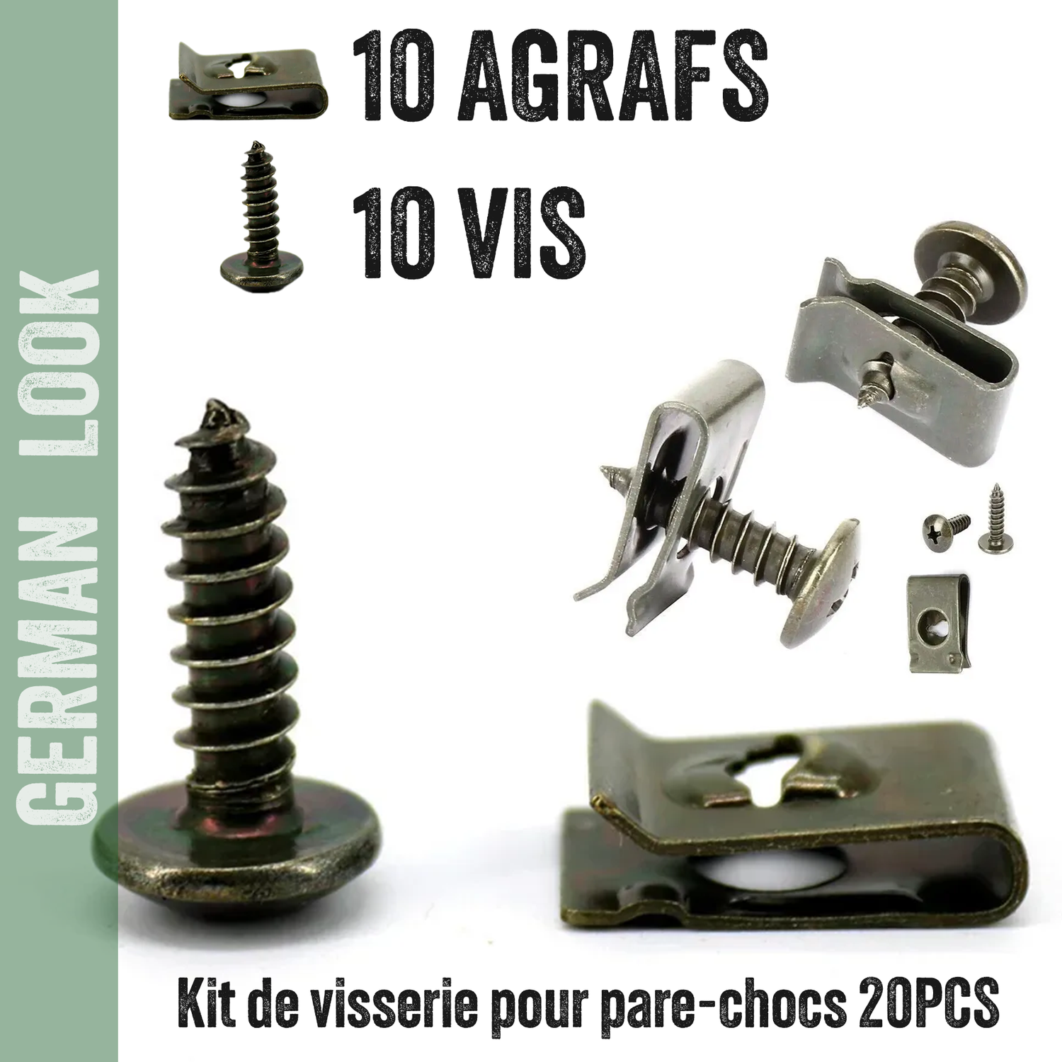 kits de visserie pour pare-chocs et éléments de carrosserie 20pcs