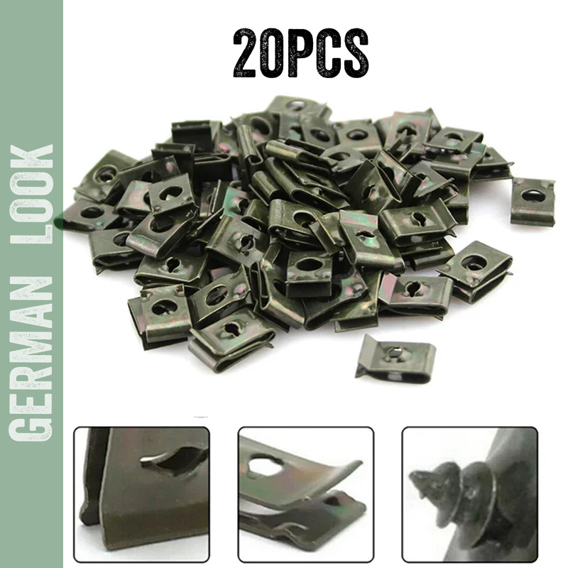 Clips de Fixation à Vis en Métal pour Voiture Antirouille - 20pcs