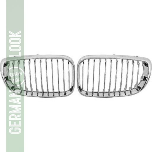 GRILLE DE CALANDRE CHROME/NOIR KIT BMW SÉRIE 1 (E81, E82, E88) DE 08 À 11