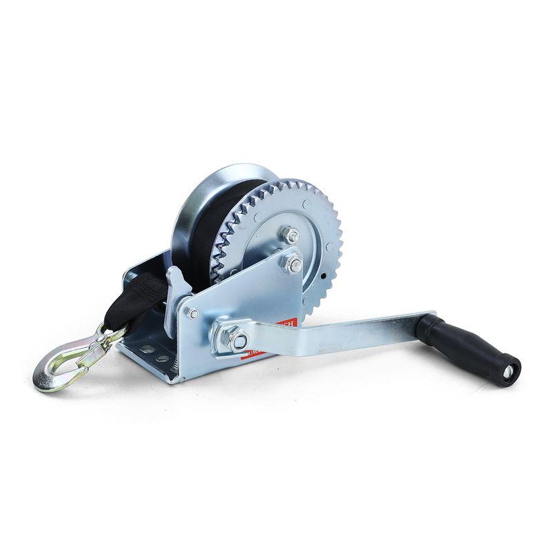 Treuil manuel premium argent avec sangle 600kg 8 mètres