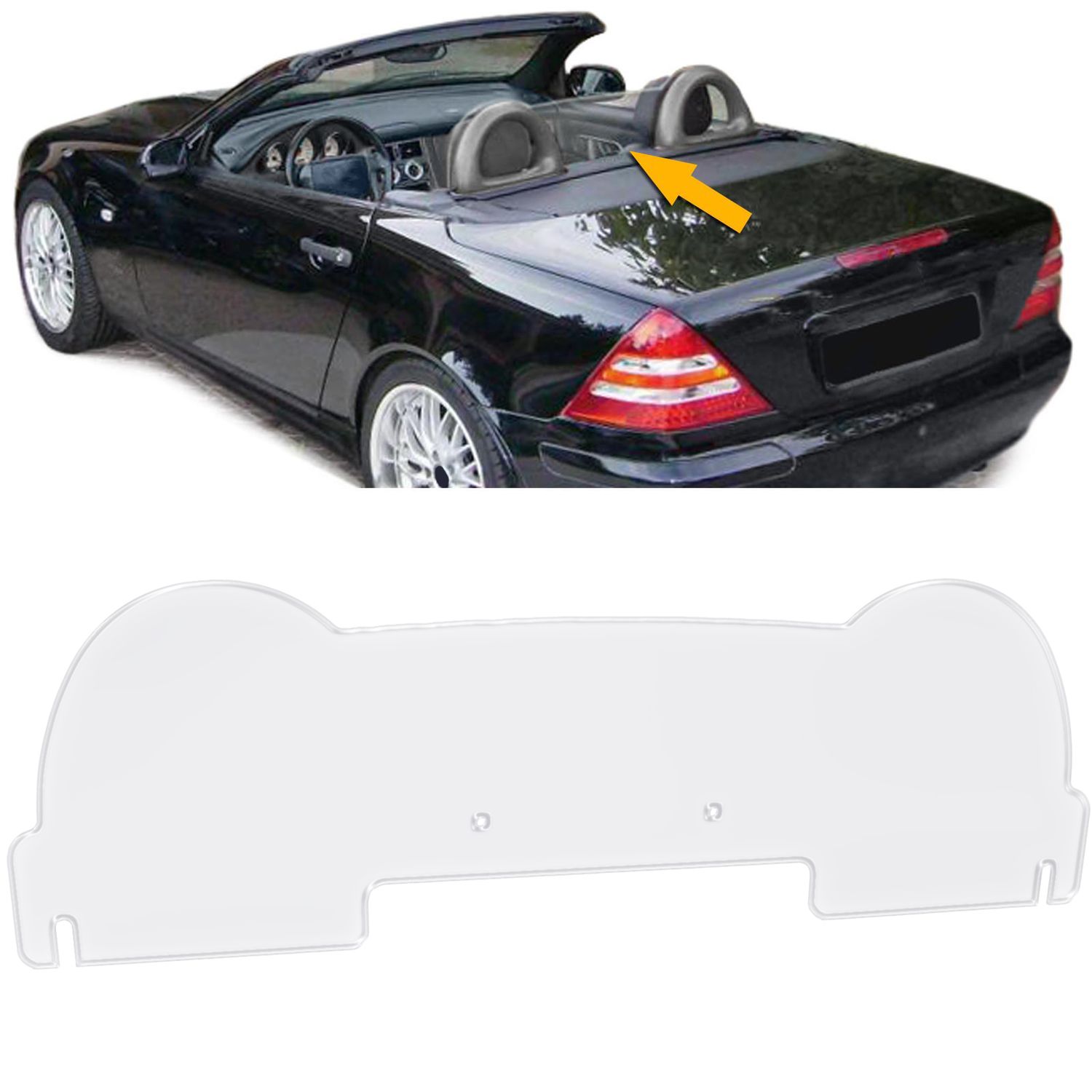 Déflecteur / Coupe-vent en acrylique transparent pour Mercedes SLK R170 96-04