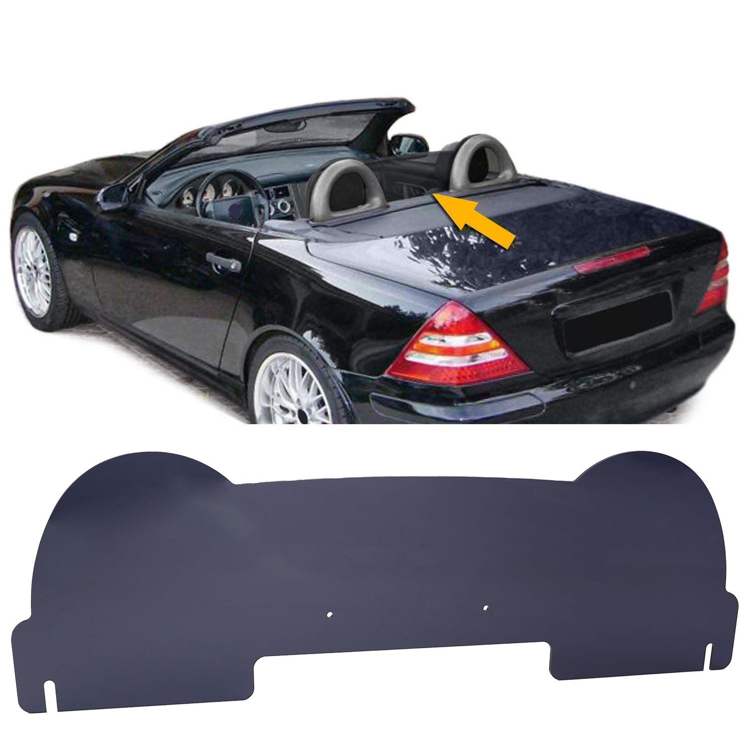 Déflecteur / Coupe-vent en acrylique teinté fumée pour Mercedes SLK R170 96-04
