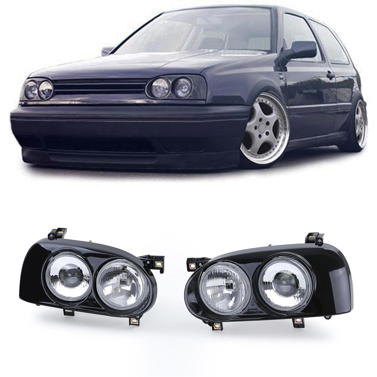 Paire de phares avant pour Volkswagen Golf 3 1991 - 1997