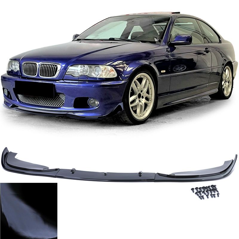 Spoiler avant sport / lame noir brillant pour BMW Série 3 E46 Coupé Cabriolet 98-05