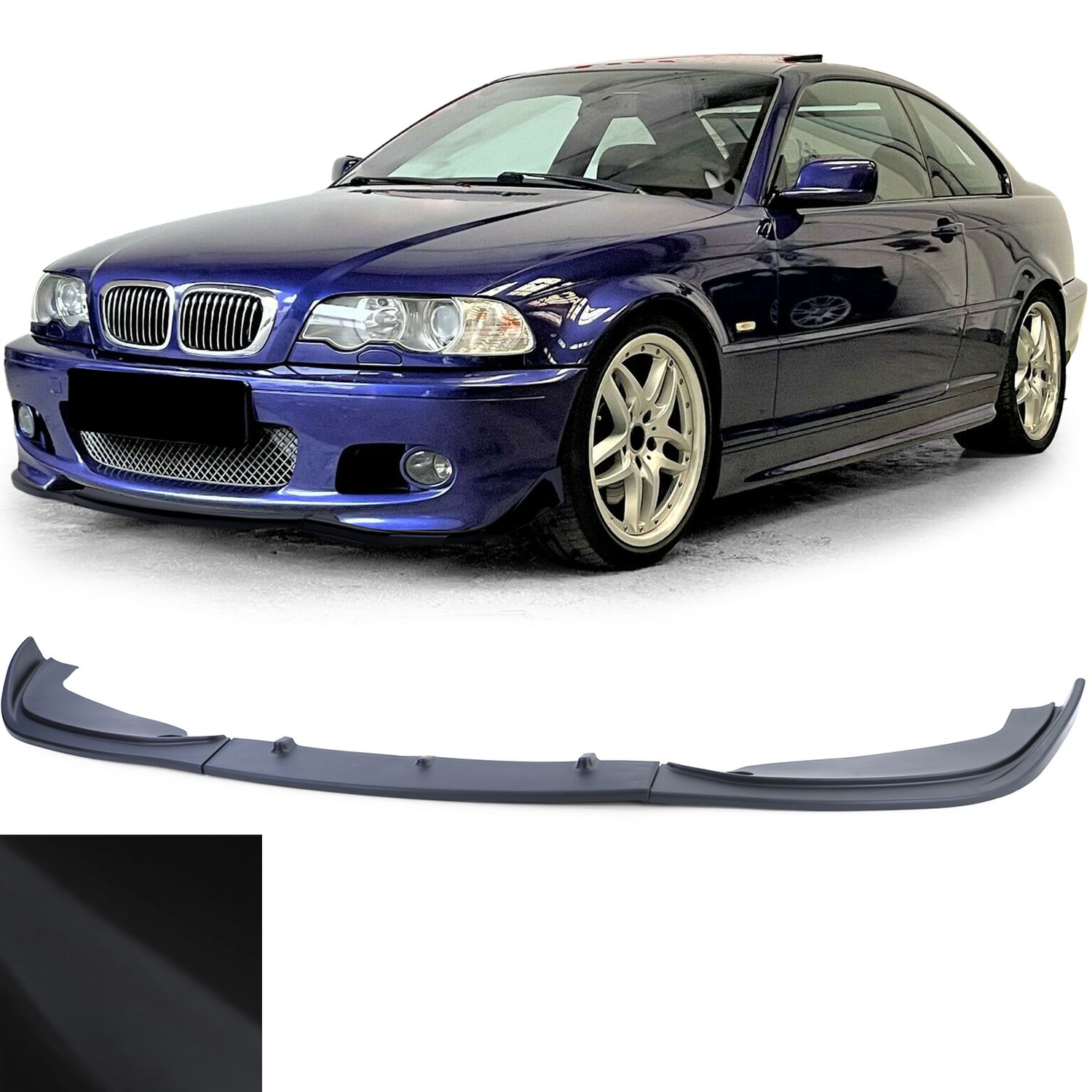 Spoiler avant sport / lame noir mat pour BMW Série 3 E46 Coupé Cabriolet 98-05