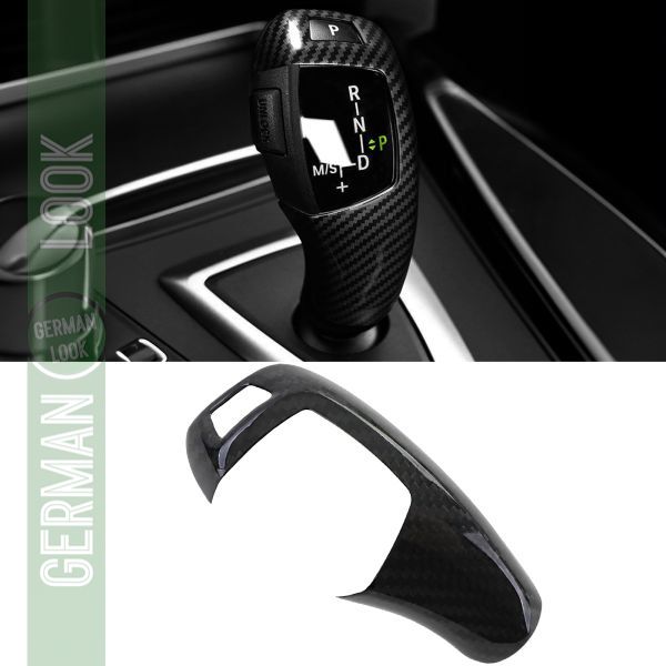 Pommeau de levier de vitesse automatique avec couvercle en carbone véritable pour BMW série 1 F20 F21 2011-2019