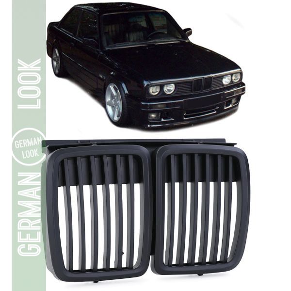 Calandre sport performance noir mat sur mesure pour BMW Série 3 E30 82-94