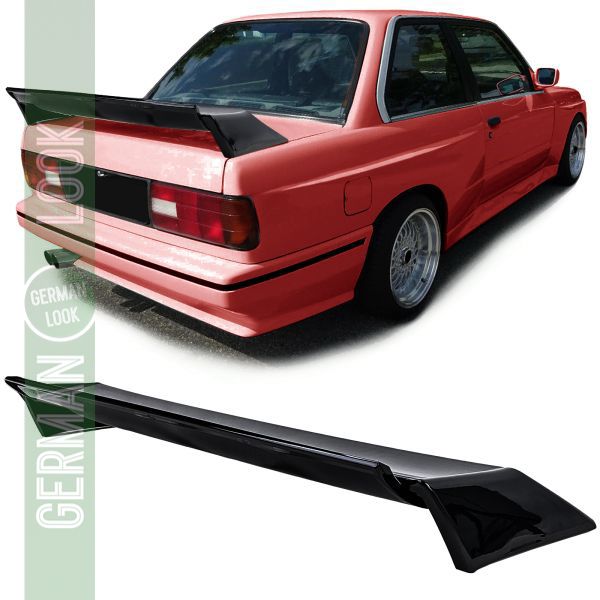 Becquet arrière aile arrière Evo look noir brillant en ABS pour BMW Série 3 E30