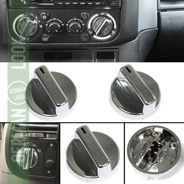 Commutateur de commande rotatif pour chauffage de ventilation chromé 2 pièces sur mesure pour BMW Série 3 E36