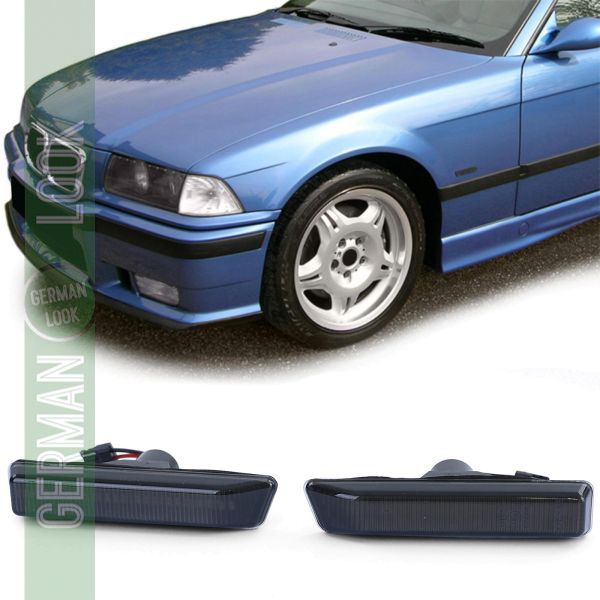 Clignotants latéraux LED paire de fumée noire sur mesure pour BMW Série 3 E36 96-00 X5 E53 00-07