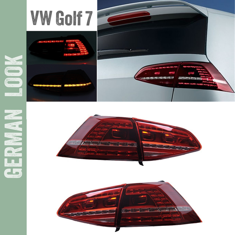 Feux arrière rouge cerise à LED look GTI pour Volkswagen Golf 7 à partir de 2013 - Dynamique