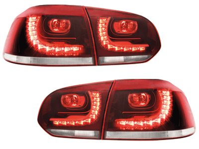 Paire de feux arrière à LED noir pour Volkswagen Golf 6 2008 - 2012