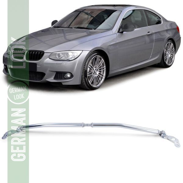 Barre de jambe de force avant en aluminium poli sur mesure pour BMW Série 3 E90 E91 E92 à partir de 05 E93 à partir de 07