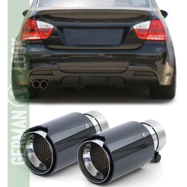 Pot d'échappement sport carbone noir sur mesure pour BMW Série 3 E90 E91 E92 E93