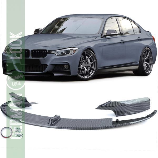 Lèvre de spoiler avant pare-chocs performance look carbone convient pour BMW série 3 F30 F31