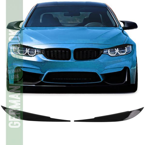 Couvre-phares Evil Eye noir brillant sur mesure pour BMW Série 4 F32 F33 F36