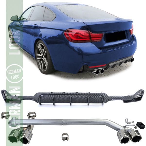 Diffuseur arrière carbone + sortie d'échappement look sport pour BMW F32 F33 F36 425 428 430
