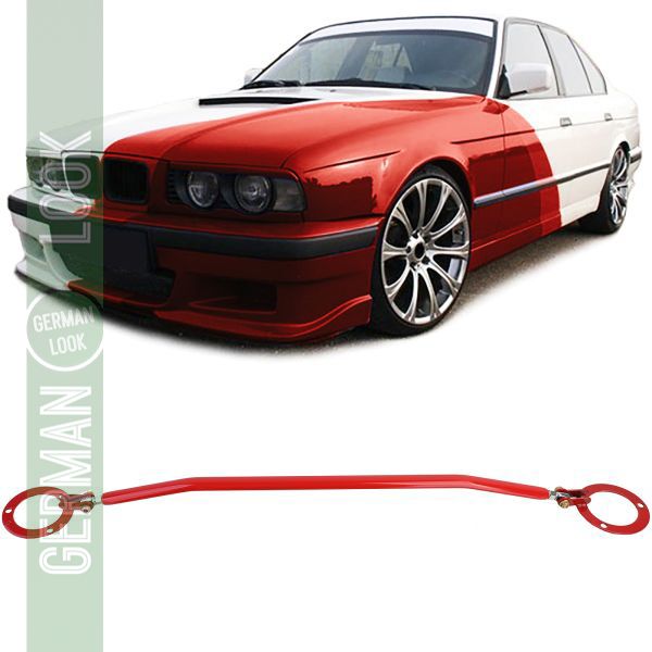 Barre anti-rapprochement en aluminium rouge réglable à l'avant sur mesure pour BMW Série 5 E34 520i 525i 89-96