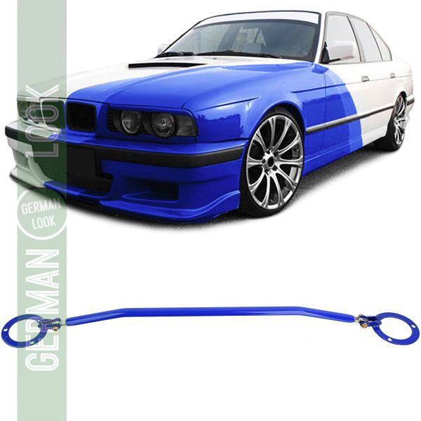 Barre anti-rapprochement en aluminium bleu réglable à l'avant sur mesure pour BMW Série 5 E34 520i 525i 89-96