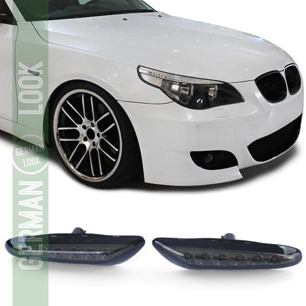Clignotants latéraux LED paire de fumée noire sur mesure pour BMW Série 5 E60 E61 X1 E84 X3 E83