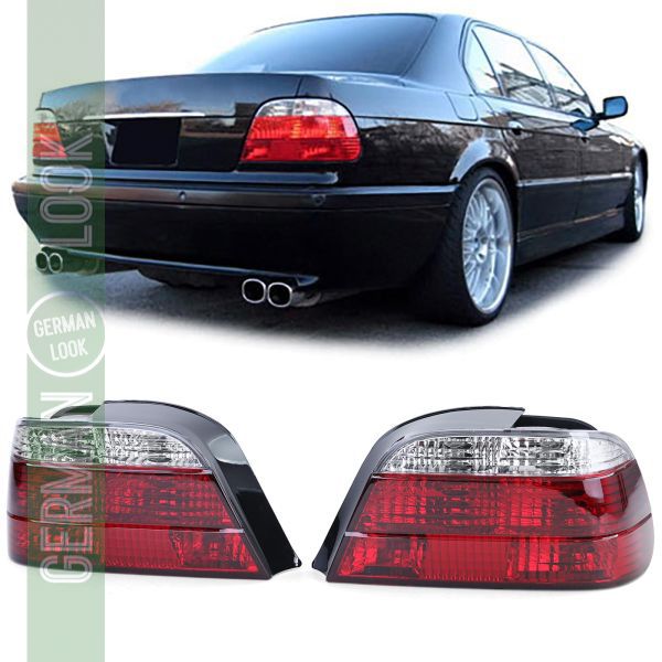 Feux arrière en verre transparent rouge clair sur mesure pour BMW Série 7 E38 94-01