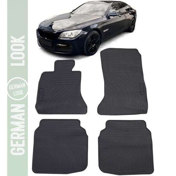 Tapis de sol en caoutchouc pour voiture noir premium set sur mesure pour BMW Série 7 F01 08-15