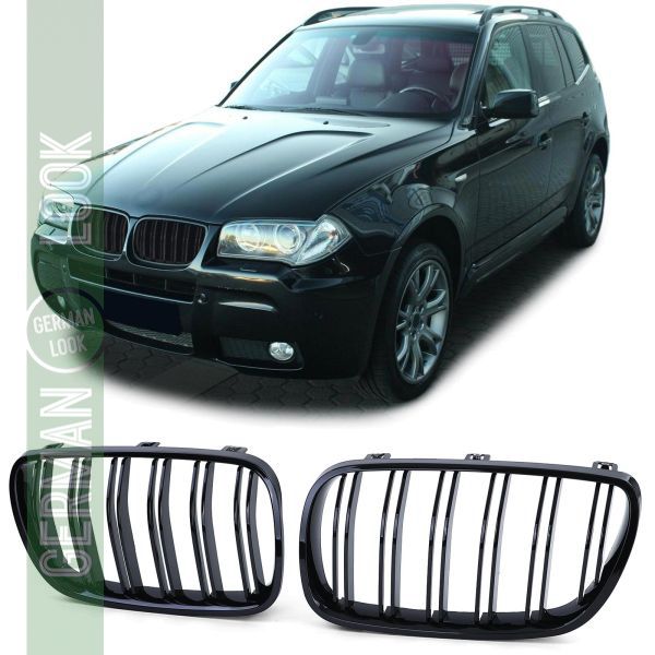 Calandre sport double barre performance brillante pour BMW X3 E83 06-11