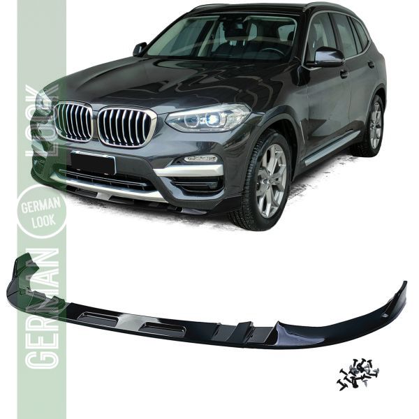 Lèvre de spoiler avant performance noir brillant sur mesure pour BMW X3 G01 17-21