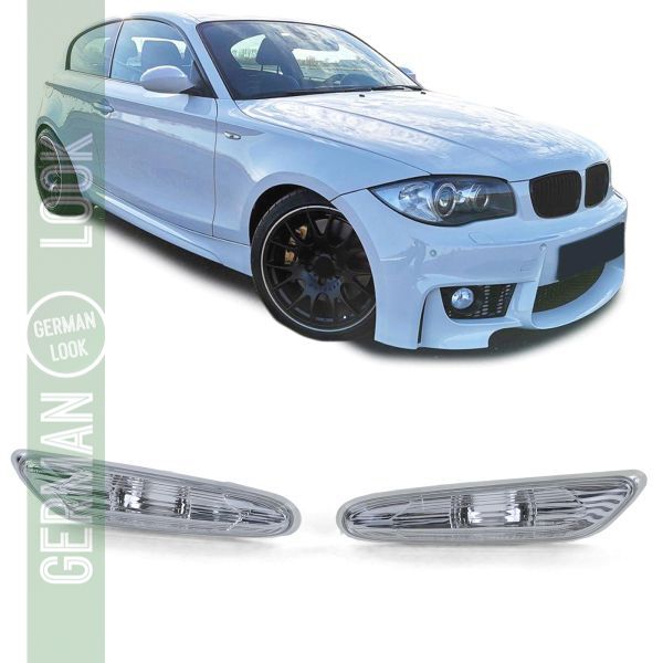 Clignotants latéraux blancs pour BMW Série 1 E81 E87 et BMW X1 E84 (paire)