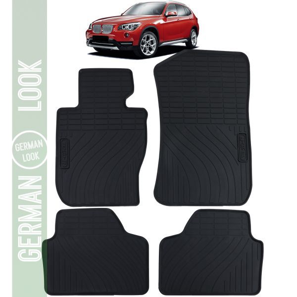 Tapis de sol en caoutchouc pour voiture noir premium set sur mesure pour BMW X1 E84 09-15