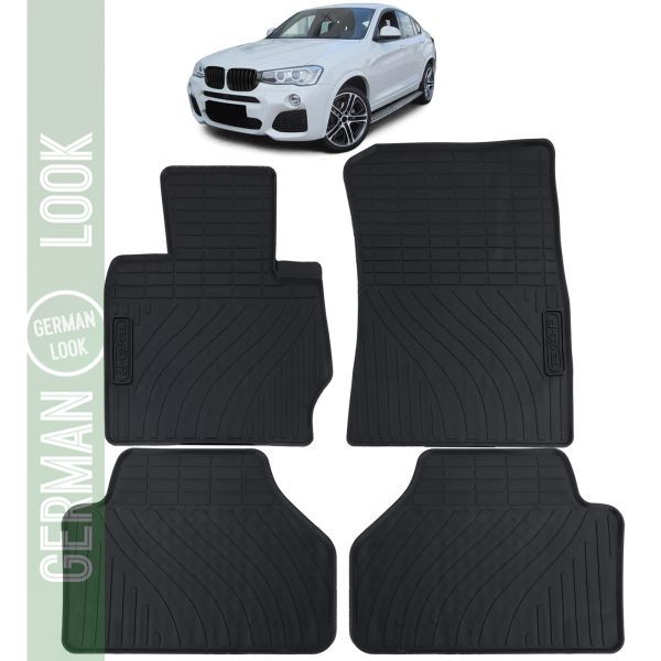 Tapis de sol en caoutchouc pour voiture noir premium set sur mesure pour BMW X4 F26 13-18