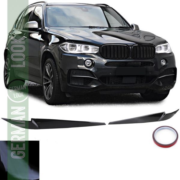 Caches de phares Evil Eye noir brillant sur mesure pour BMW X5 F15 2013-2018